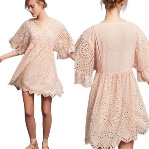 Anthropologie Akemi + Kin pink eyelet Brooke dress - Size 4